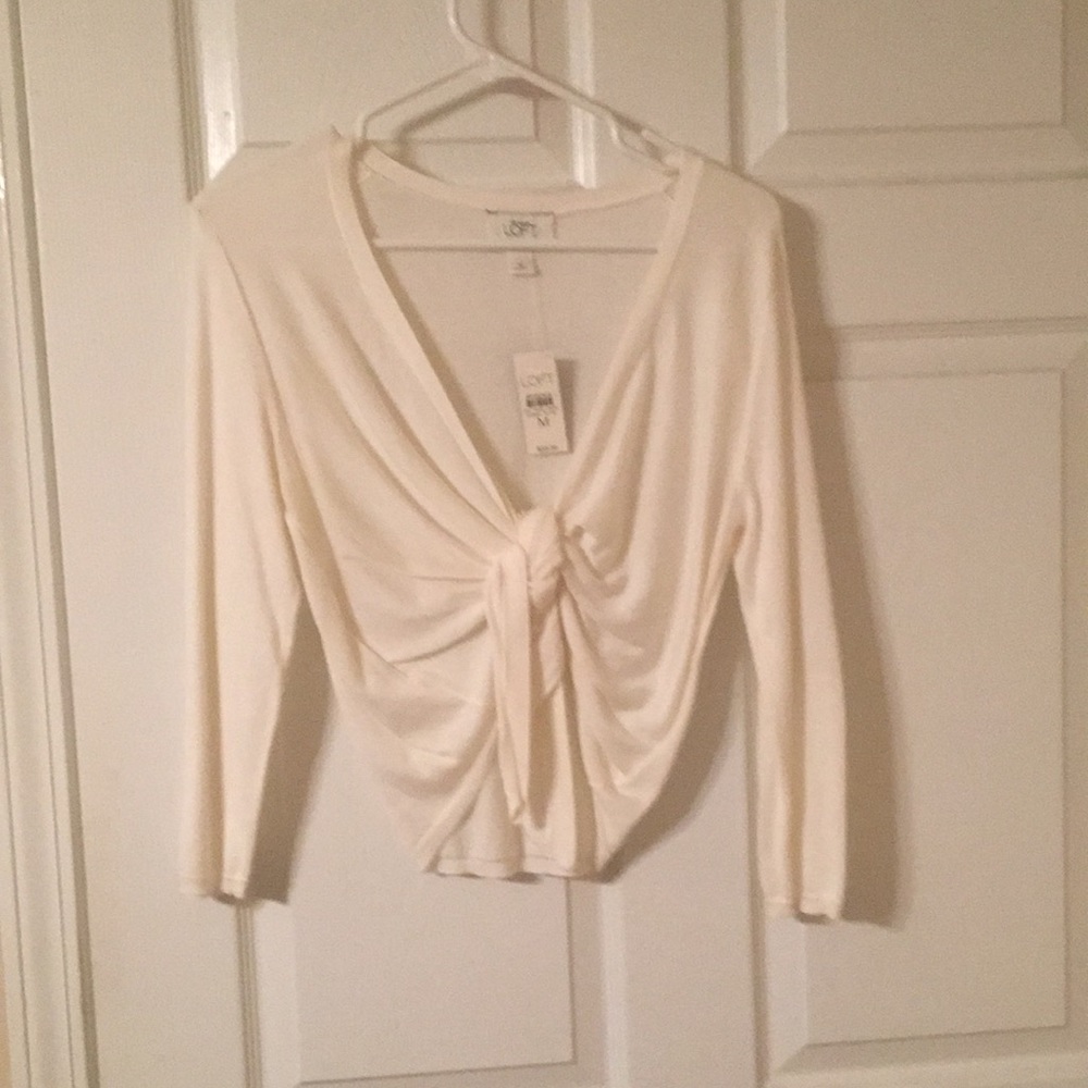 Loft tie front sweater